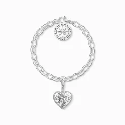 Women THOMAS SABO Charm Bracelets|Charm Bracelets-Charm bracelet with pendant angel silver
