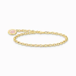 Women THOMAS SABO Charm Bracelets|Charm Bracelets-Charm bracelet with pink Coin gold plated