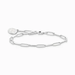 Women THOMAS SABO Charm Bracelets|Charm Bracelets-Charm bracelet with white Coin silver
