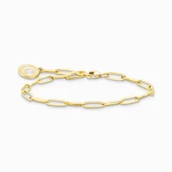 Women THOMAS SABO Charm Bracelets|Charm Bracelets-Charm bracelet with white Coin gold plated