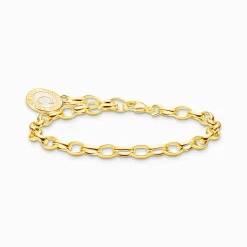 Women THOMAS SABO Bracelets|Charm Bracelets-Charm bracelet with white Coin gold plated