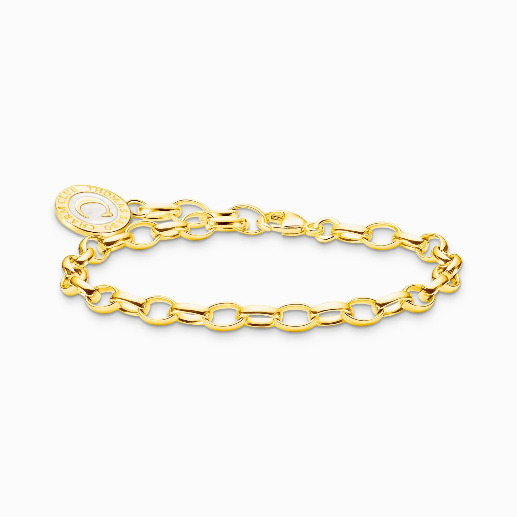 Women THOMAS SABO Bracelets|Charm Bracelets-Charm bracelet with white Coin gold plated