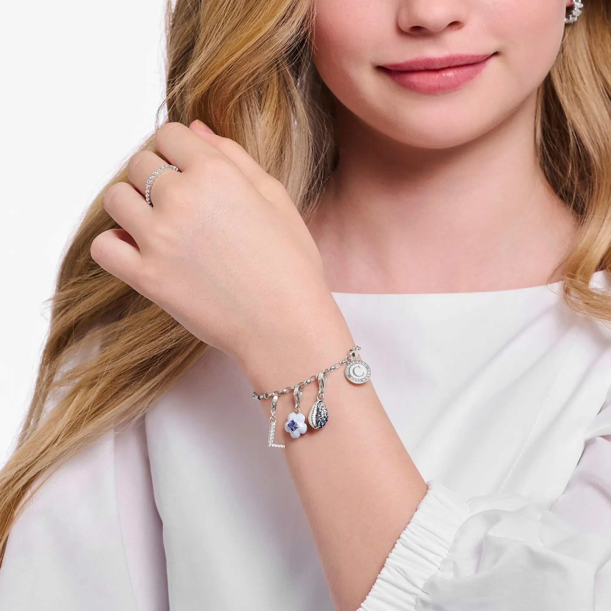 Women THOMAS SABO Charm Bracelets|Charm Bracelets-Charm bracelet with white Coin silver