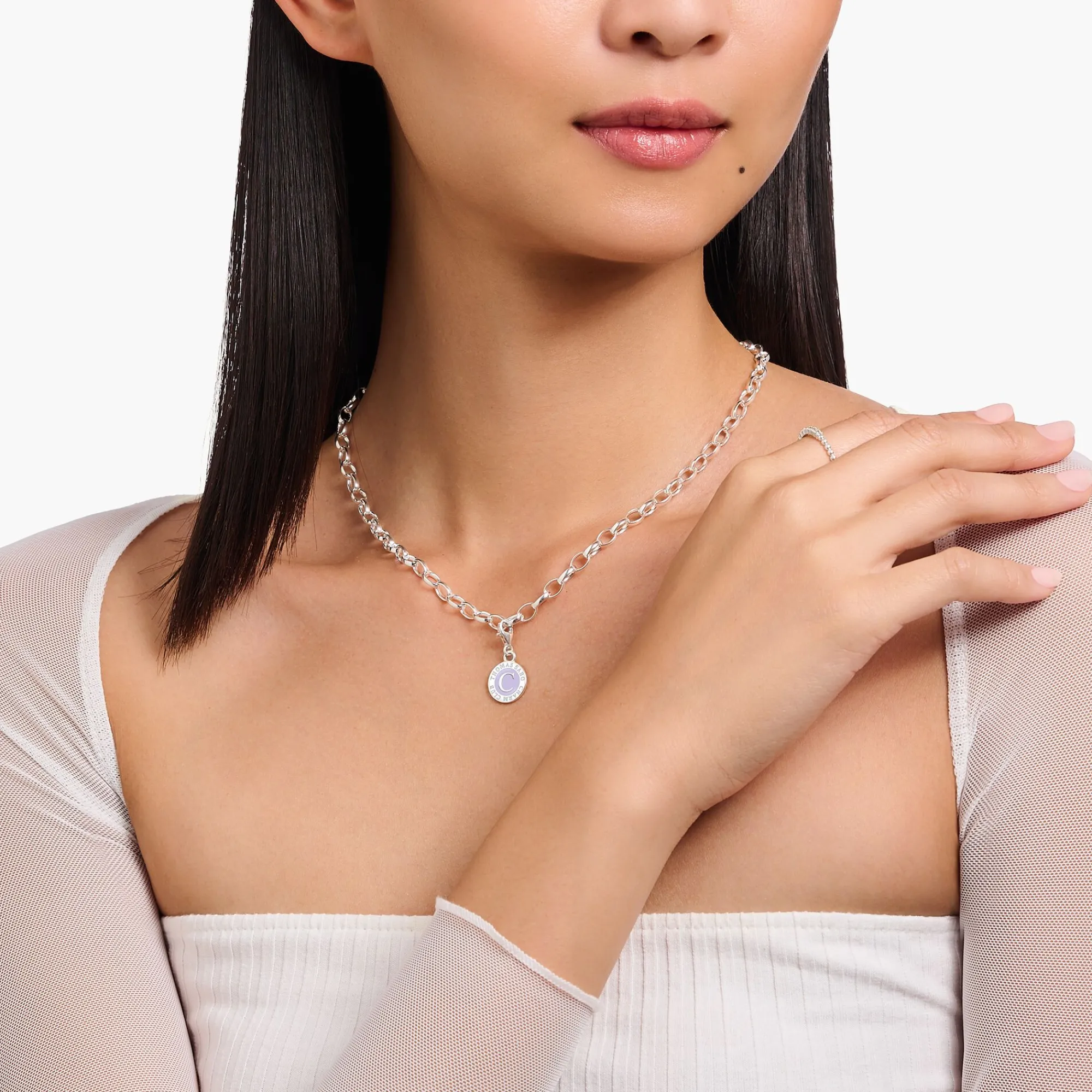 Women THOMAS SABO Charm Necklaces|Charm Necklaces-Charm necklace with Coin silver