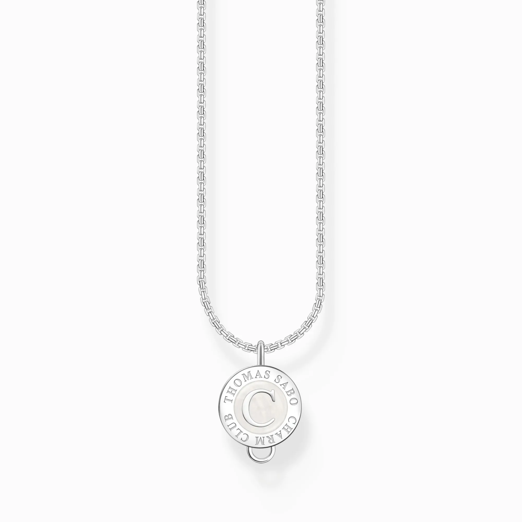 Women THOMAS SABO Charm Necklaces|Charm Necklaces-Charm necklace with white Coin silver