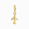 Women THOMAS SABO Charms|Charms-Charm pendant aeroplane gold plated
