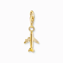 Women THOMAS SABO Charms|Charms-Charm pendant aeroplane gold plated