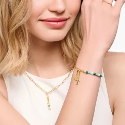 Women THOMAS SABO Charms|Charms-Charm pendant aeroplane gold plated