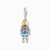 Women THOMAS SABO Charms|Charms-Charm pendant astronaut with stones and cold enamel silver blackened