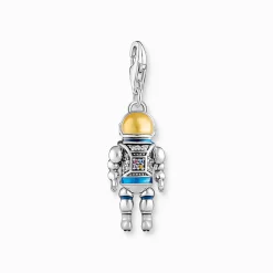 Women THOMAS SABO Charms|Charms-Charm pendant astronaut with stones and cold enamel silver blackened