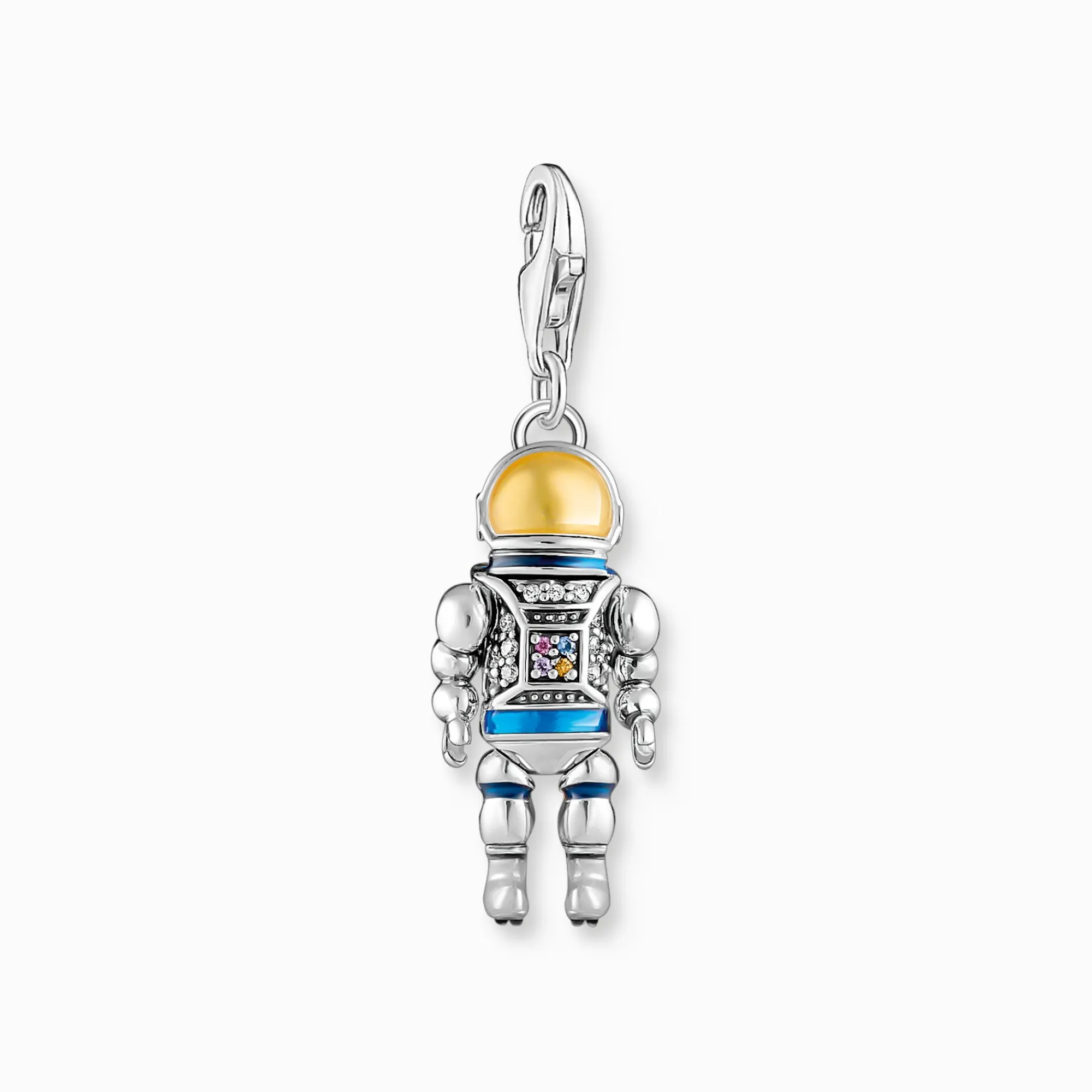 Women THOMAS SABO Charms|Charms-Charm pendant astronaut with stones and cold enamel silver blackened
