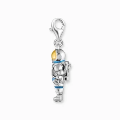 Women THOMAS SABO Charms|Charms-Charm pendant astronaut with stones and cold enamel silver blackened