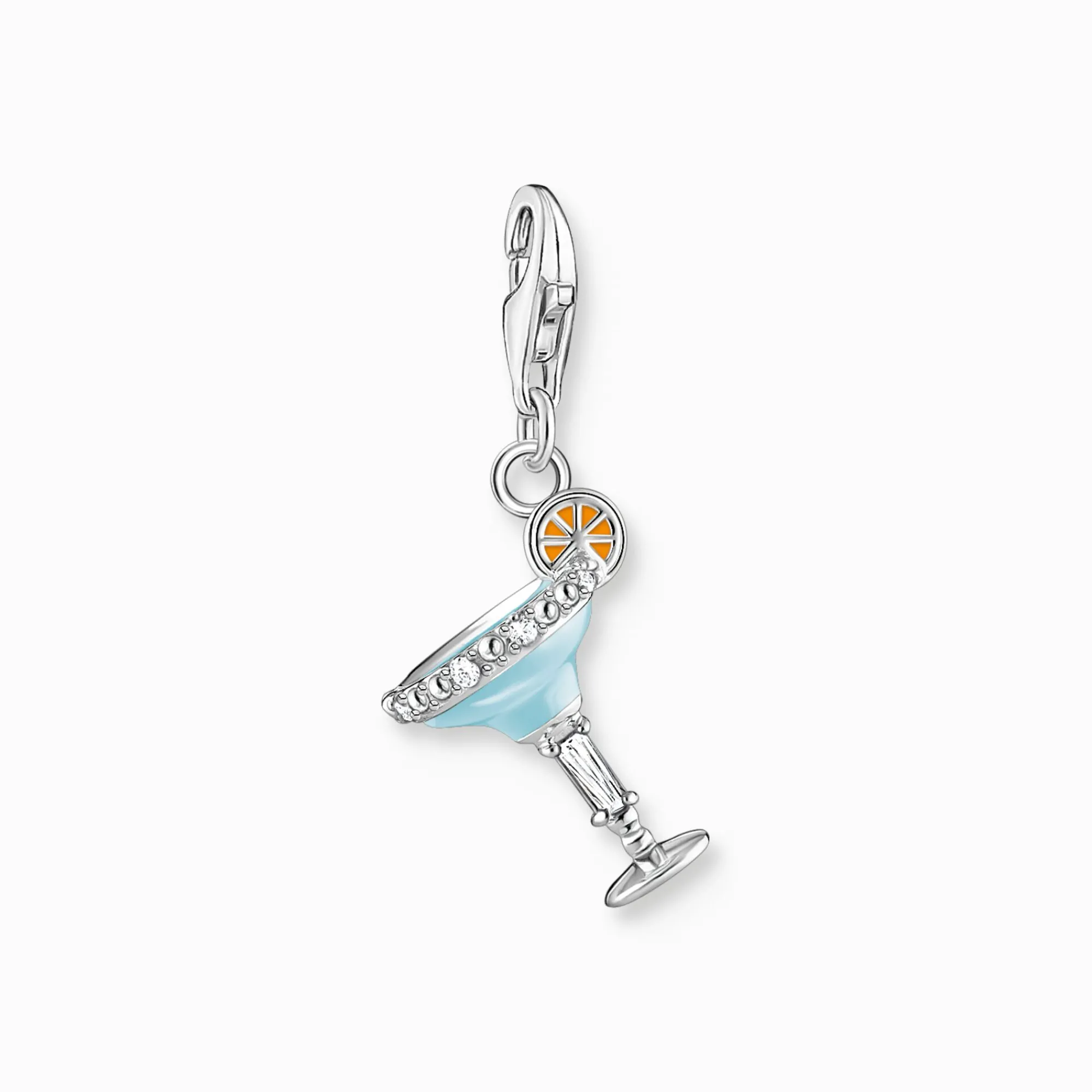 Women THOMAS SABO Charms|Charms-Charm pendant blue cocktail glass silver