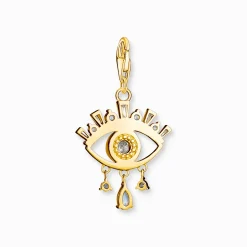 Women THOMAS SABO Charms|Charms-Charm pendant blue eye gold plated
