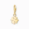 Women THOMAS SABO Charms|Charms-Charm pendant cloverleaf gold plated