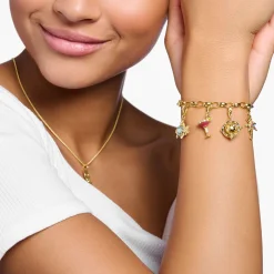 Women THOMAS SABO Charms|Charms-Charm pendant colourful globe gold plated