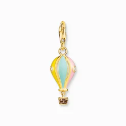 Women THOMAS SABO Charms|Charms-Charm pendant colourful hot air balloon gold plated
