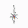 Women THOMAS SABO Charms|Charms-Charm pendant colourful palm tree silver