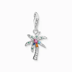 Women THOMAS SABO Charms|Charms-Charm pendant colourful palm tree silver