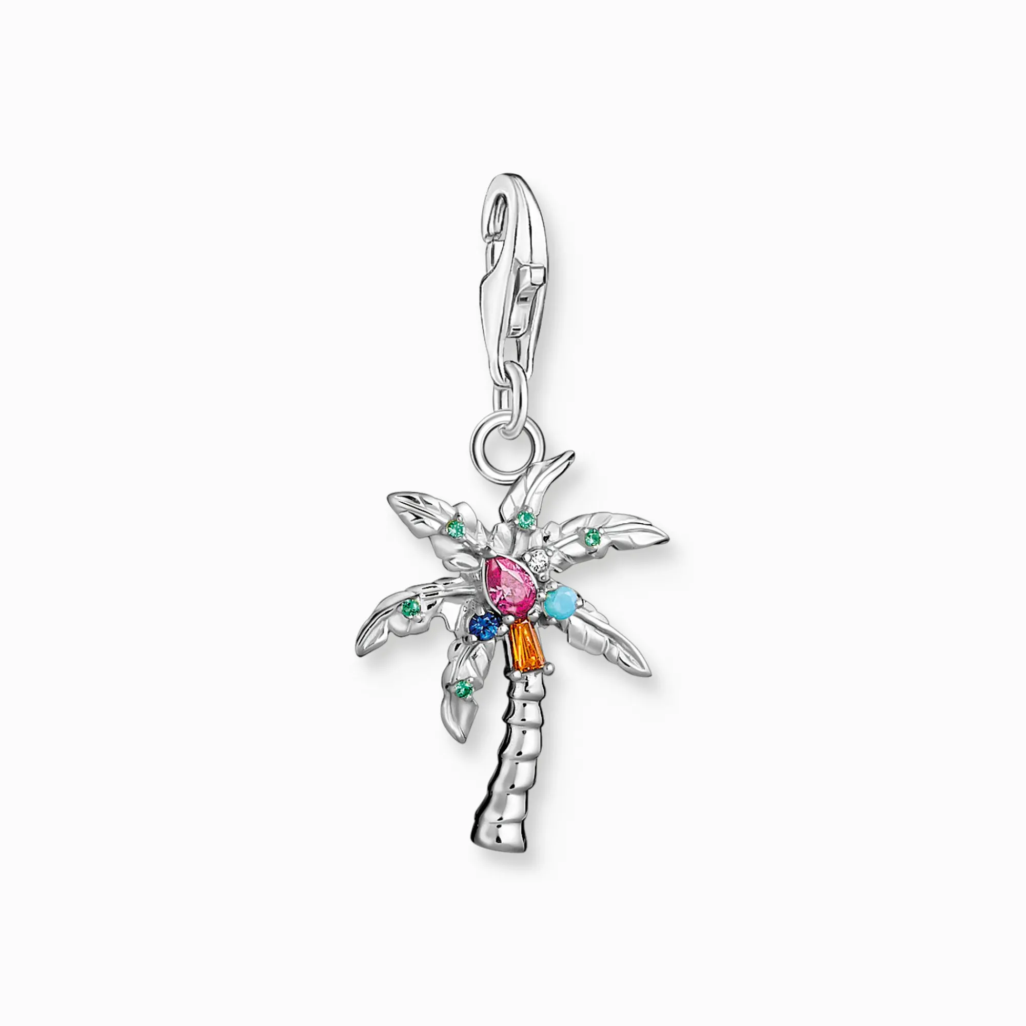 Women THOMAS SABO Charms|Charms-Charm pendant colourful palm tree silver
