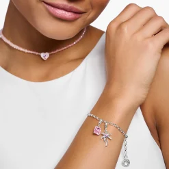 Women THOMAS SABO Charms|Charms-Charm pendant colourful palm tree silver