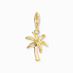 Women THOMAS SABO Charms|Charms-Charm pendant colourful palm tree gold plated