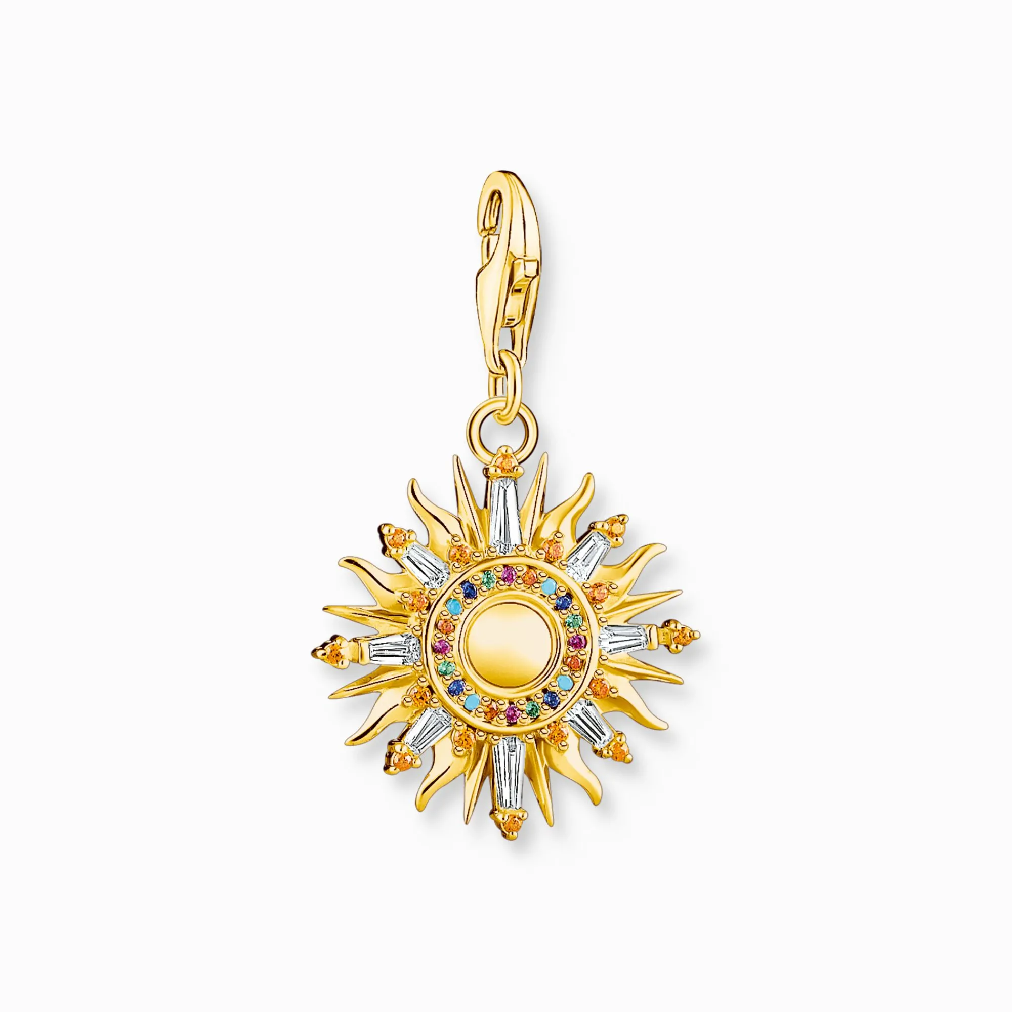 Women THOMAS SABO Charms|Charms-Charm pendant colourful sun gold plated