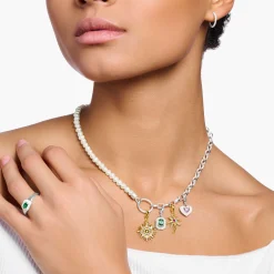 Women THOMAS SABO Charms|Charms-Charm pendant colourful sun gold plated