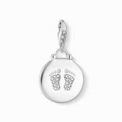 Women THOMAS SABO Charms|Charms-Charm pendant disc baby footprint
