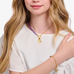 Women THOMAS SABO Charms|Charms-Charm pendant dog paw with cold enamel yellow-gold plated