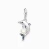 Women THOMAS SABO Charms|Charms-Charm pendant dolphin with pearl silver