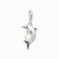 Women THOMAS SABO Charms|Charms-Charm pendant dolphin with pearl silver