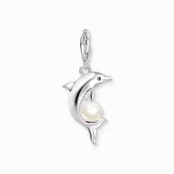 Women THOMAS SABO Charms|Charms-Charm pendant dolphin with pearl silver
