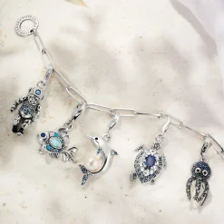 Women THOMAS SABO Charms|Charms-Charm pendant dolphin with pearl silver