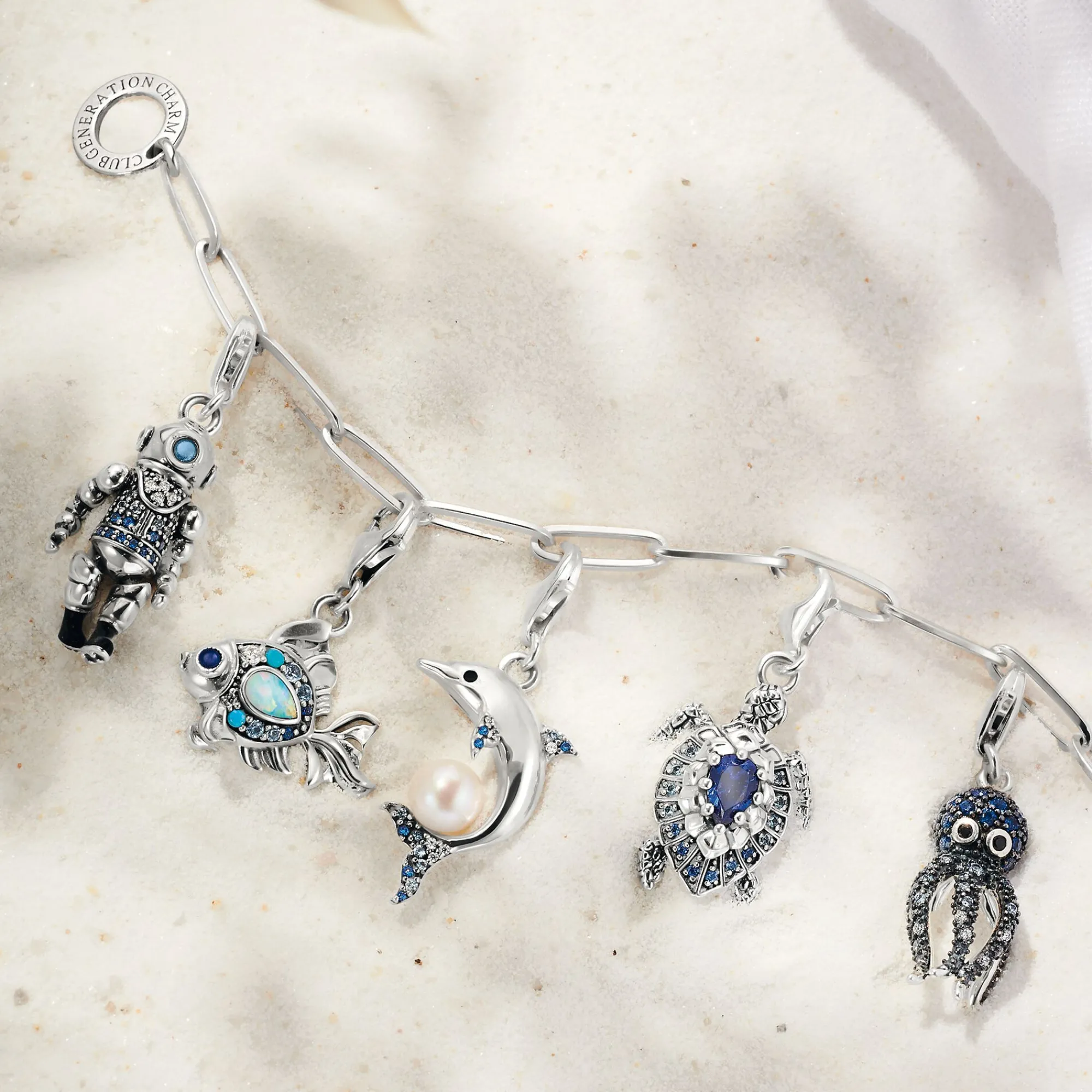 Women THOMAS SABO Charms|Charms-Charm pendant dolphin with pearl silver