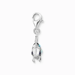 Women THOMAS SABO Charms|Charms-Charm pendant fish with blue stones silver