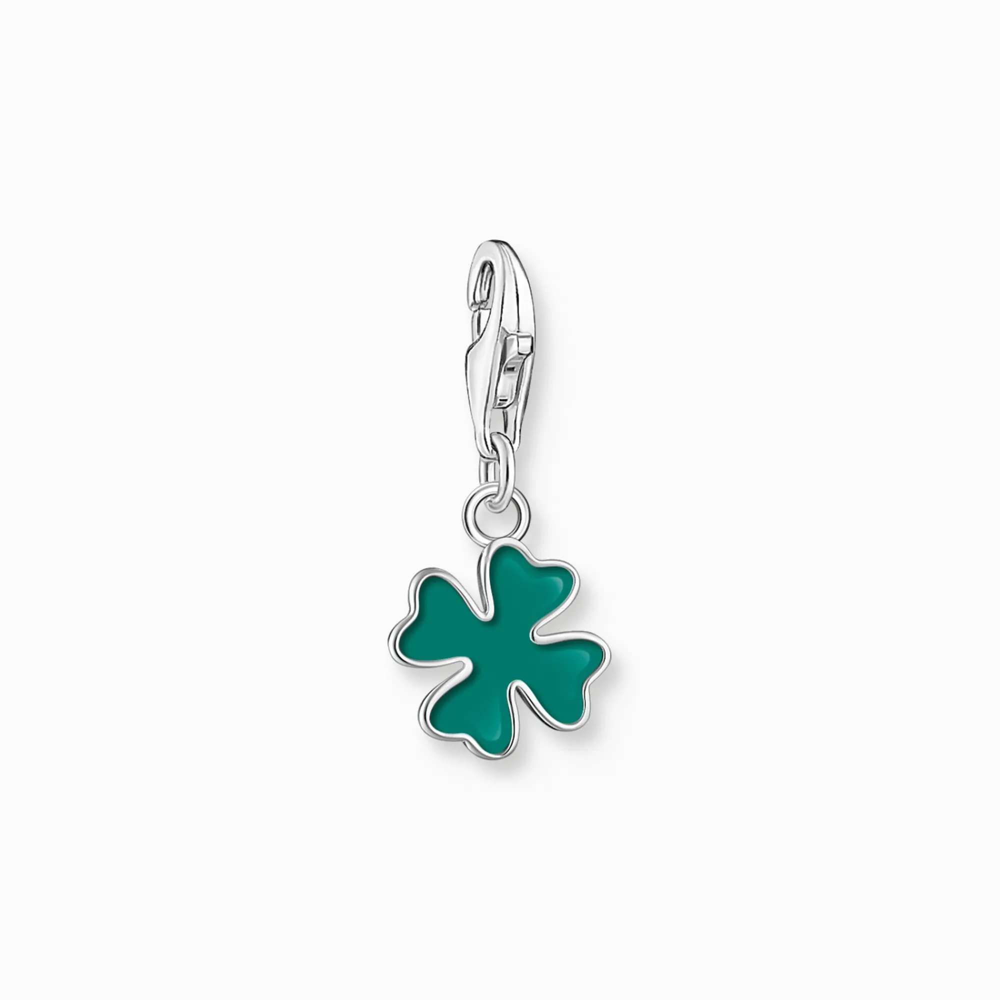 Women THOMAS SABO Charms|Charms-Charm pendant green cloverleaf silver