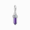 Women THOMAS SABO Charms|Charms-Charm pendant hexagon with imitation amethyst and fine symbols silver