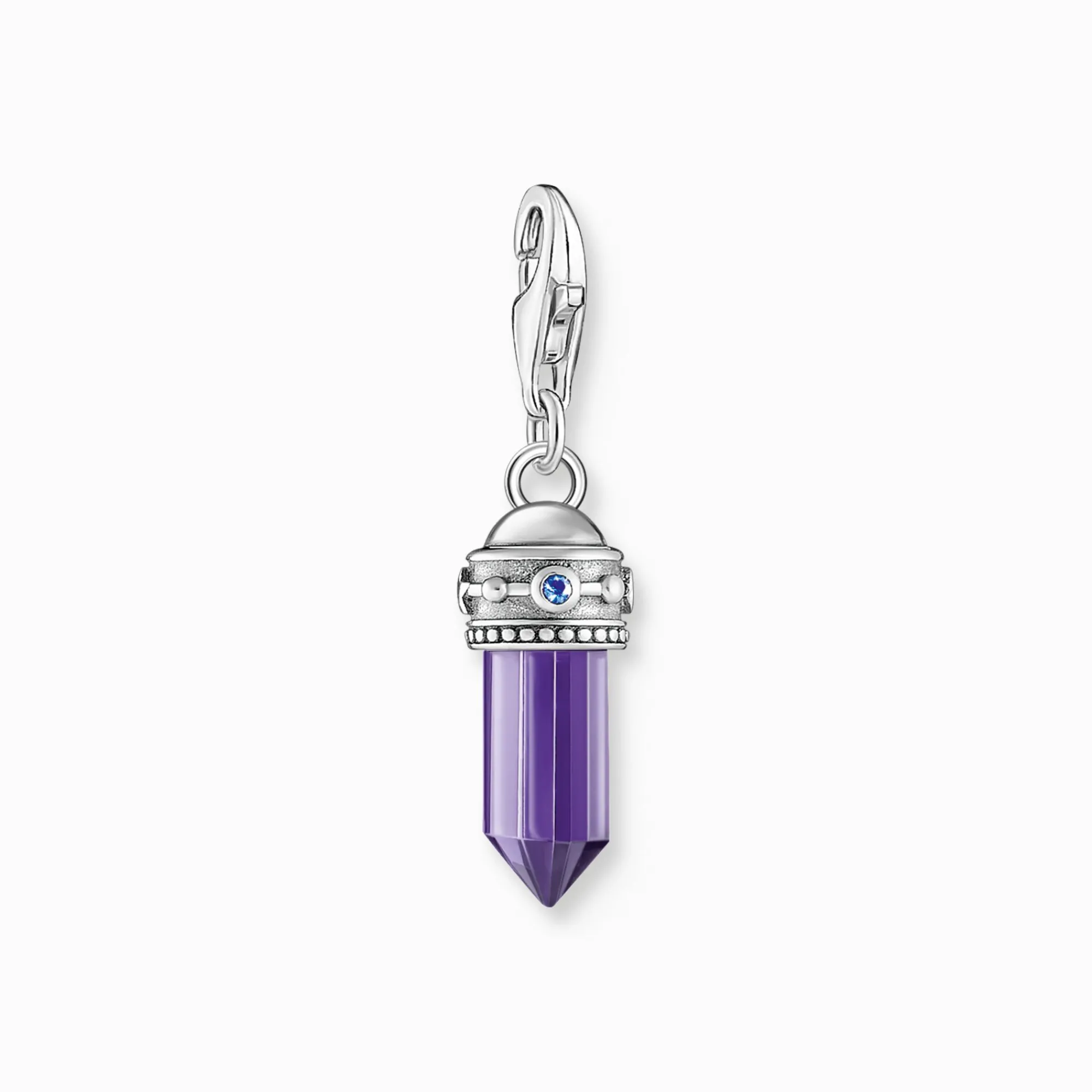 Women THOMAS SABO Charms|Charms-Charm pendant hexagon with imitation amethyst and fine symbols silver