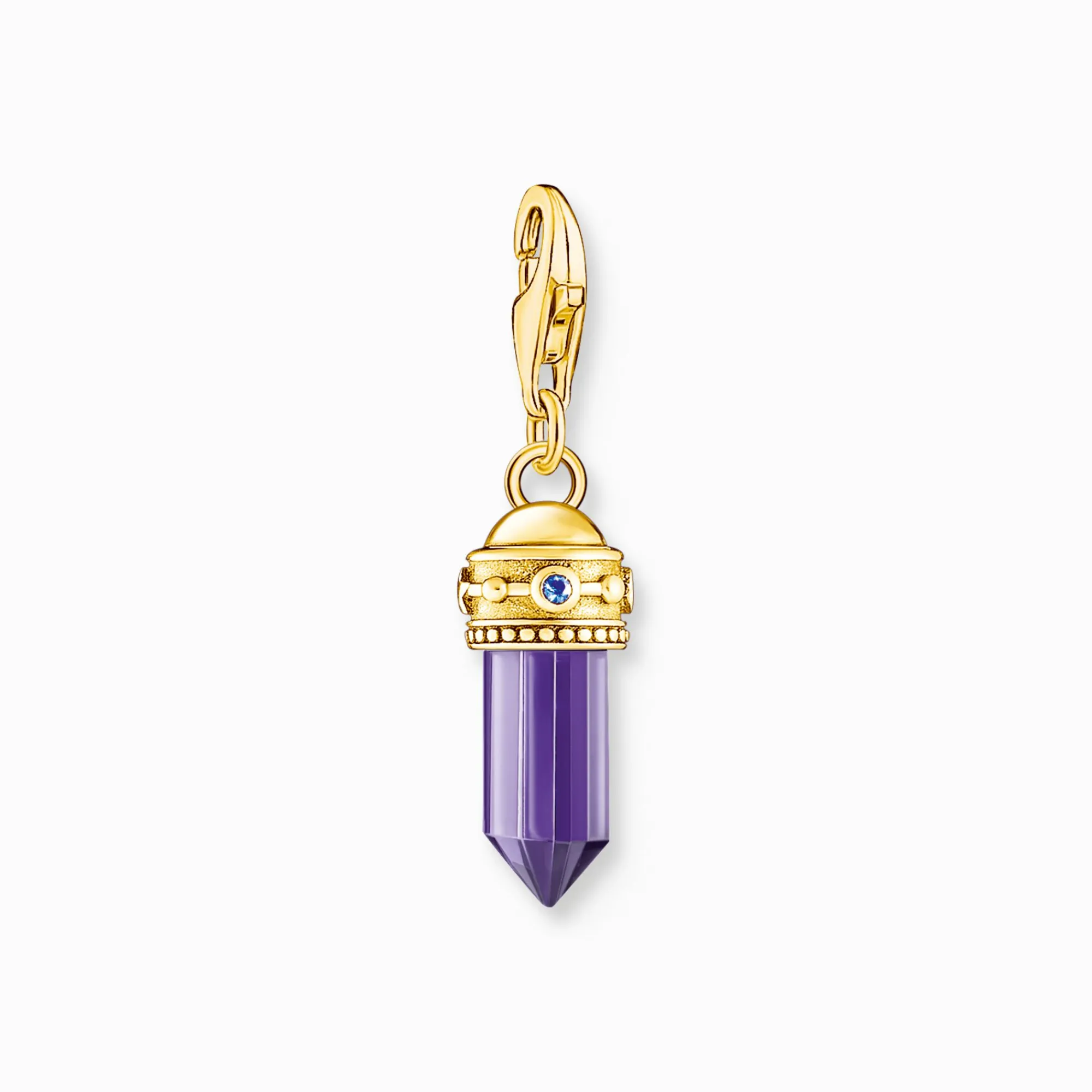 Women THOMAS SABO Charms|Charms-Charm pendant hexagon with imitation amethyst yellow-gold plated