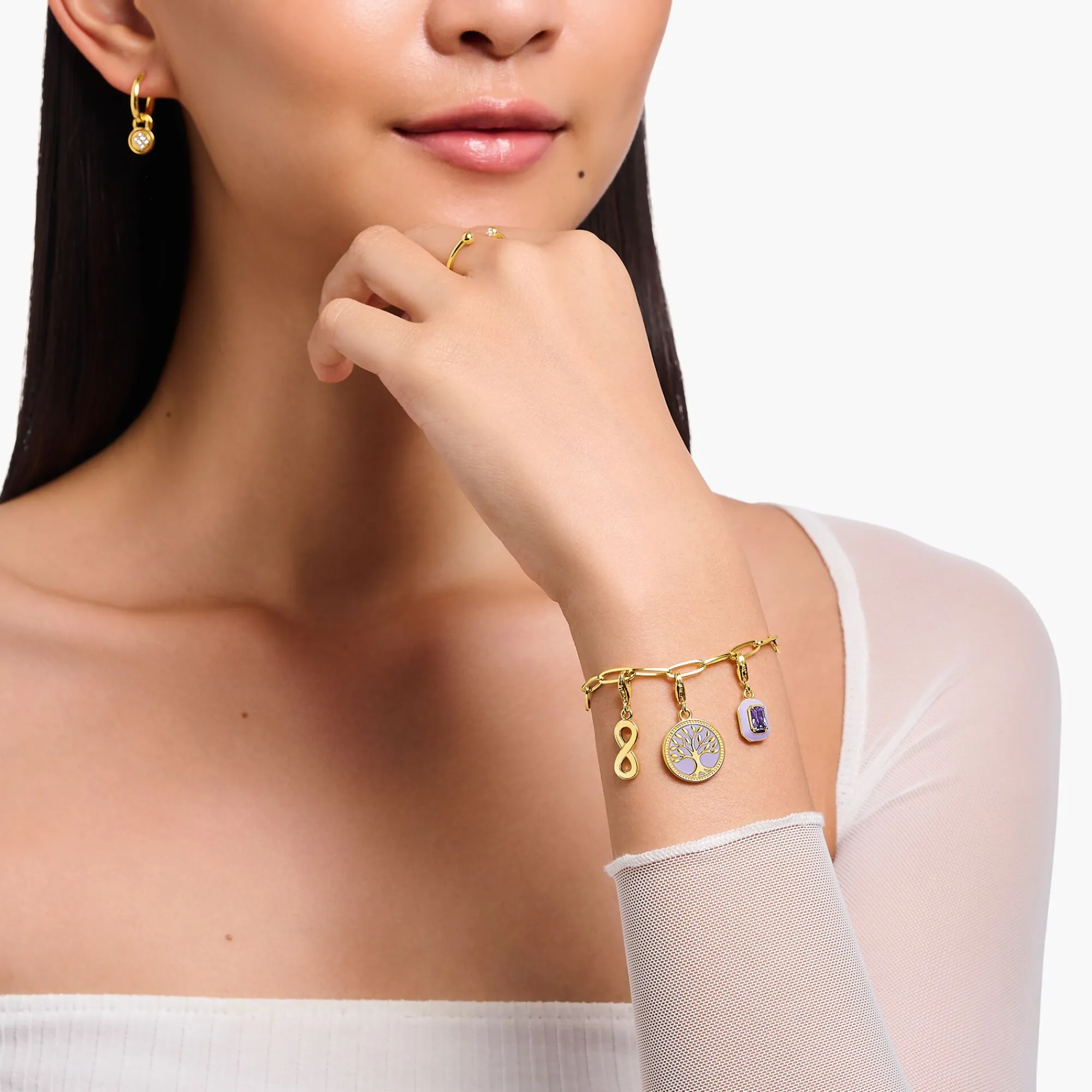 Women THOMAS SABO Charms|Charms-Charm pendant infinity yellow-gold plated
