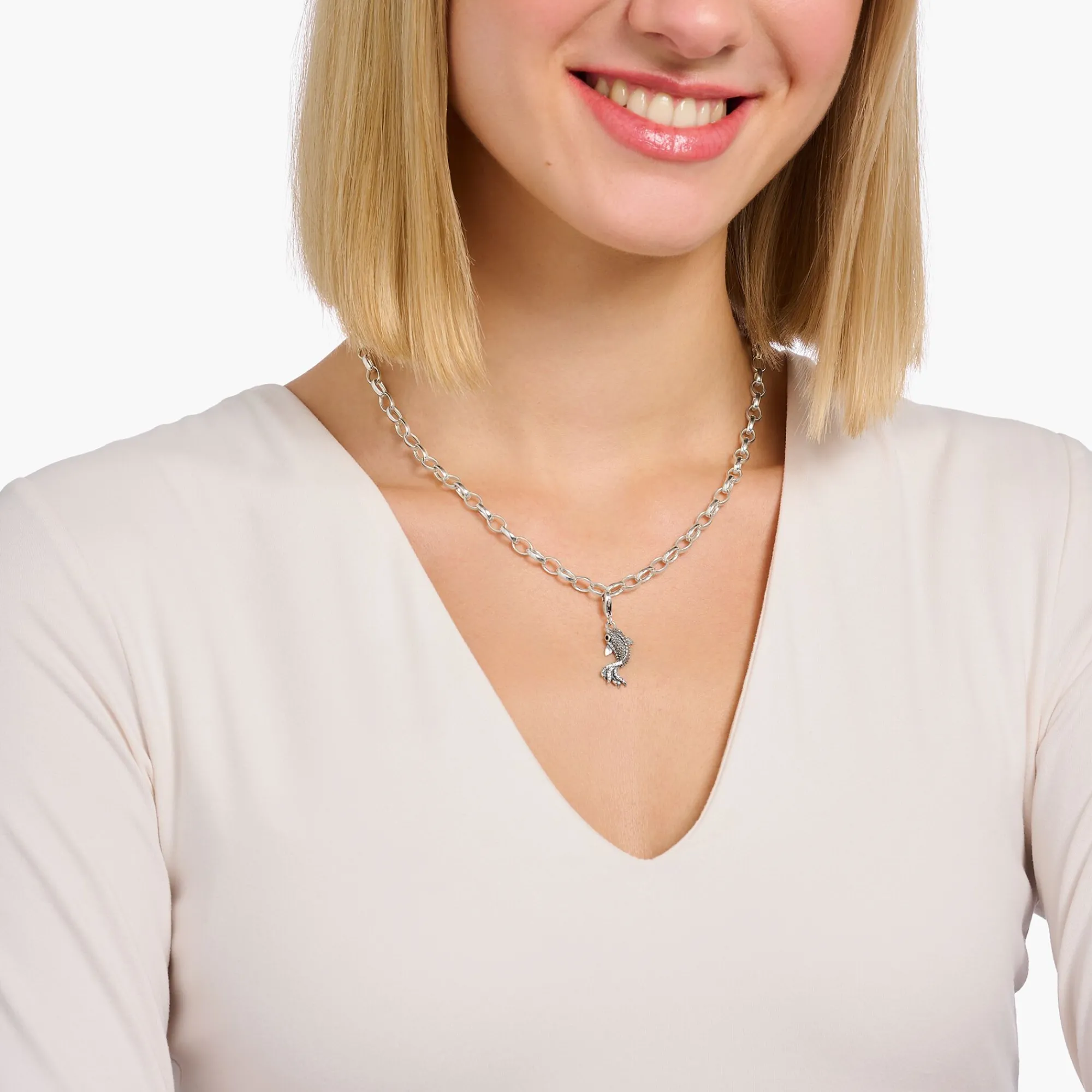 Women THOMAS SABO Charms|Charms-Charm pendant koi with zirconia stones silver