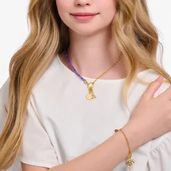 Women THOMAS SABO Charms|Charms-Charm pendant letter A with white stones gold plated