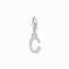 Women THOMAS SABO Charms|Charms-Charm pendant letter C with white stones silver
