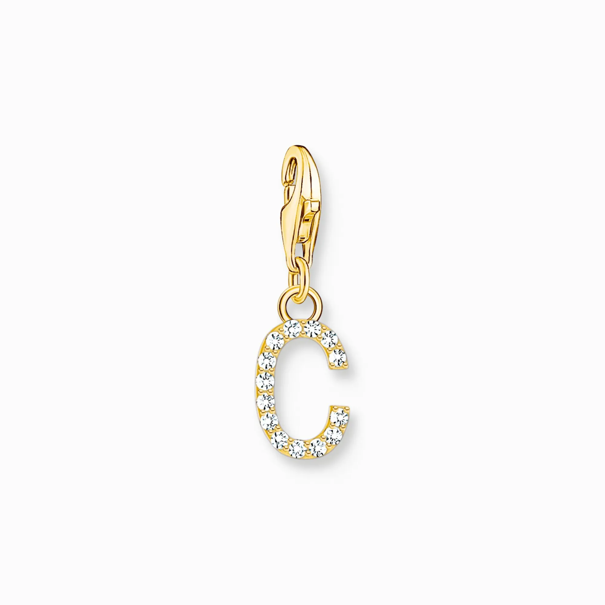 Women THOMAS SABO Charms|Charms-Charm pendant letter C with white stones gold plated
