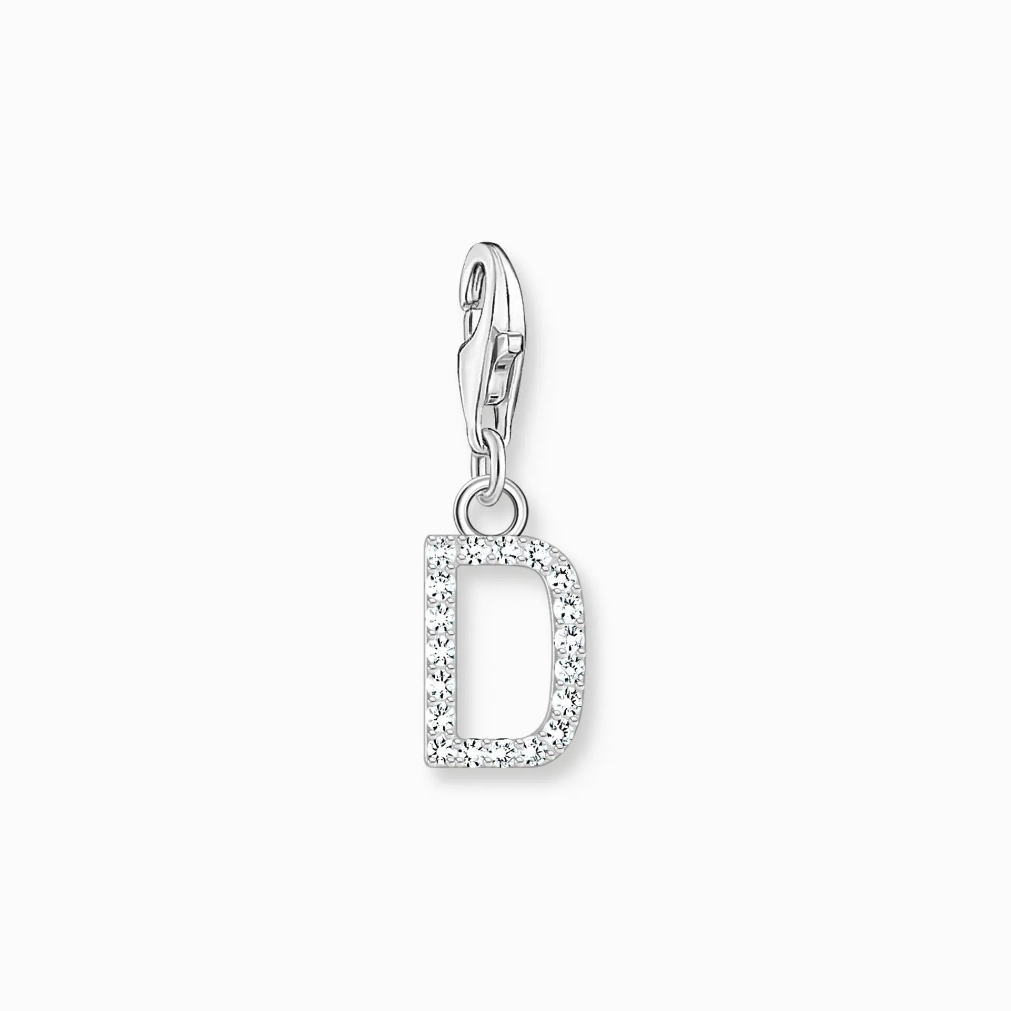 Women THOMAS SABO Charms|Charms-Charm pendant letter D with white stones silver