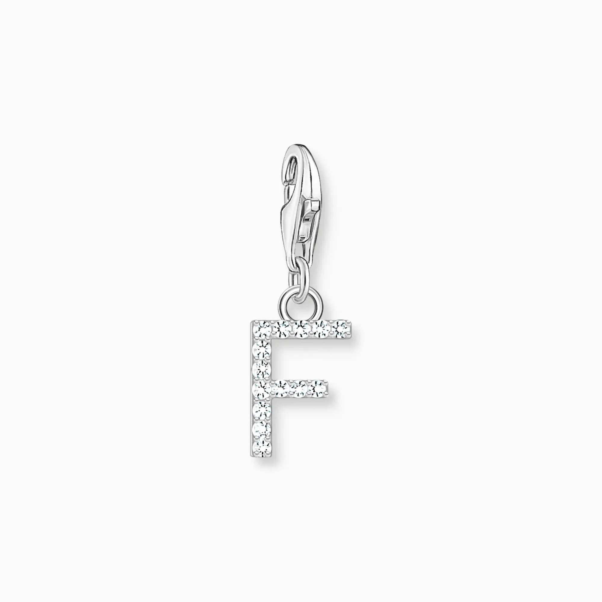 Women THOMAS SABO Charms|Charms-Charm pendant letter F with white stones silver
