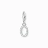 Women THOMAS SABO Charms|Charms-Charm pendant letter O with white stones silver
