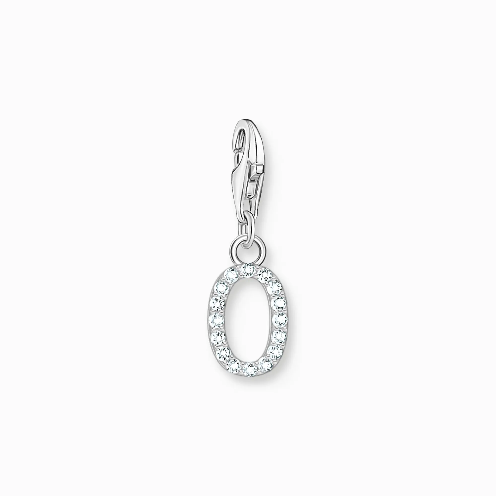 Women THOMAS SABO Charms|Charms-Charm pendant letter O with white stones silver