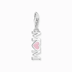 Women THOMAS SABO Charms|Charms-Charm pendant Mom with pink heart silver